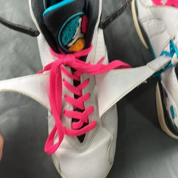 NIKE AIR JORDAN | VIII 8 RETRO South Beach White Turbo Green | Size 8.5 - Picture 6 of 10